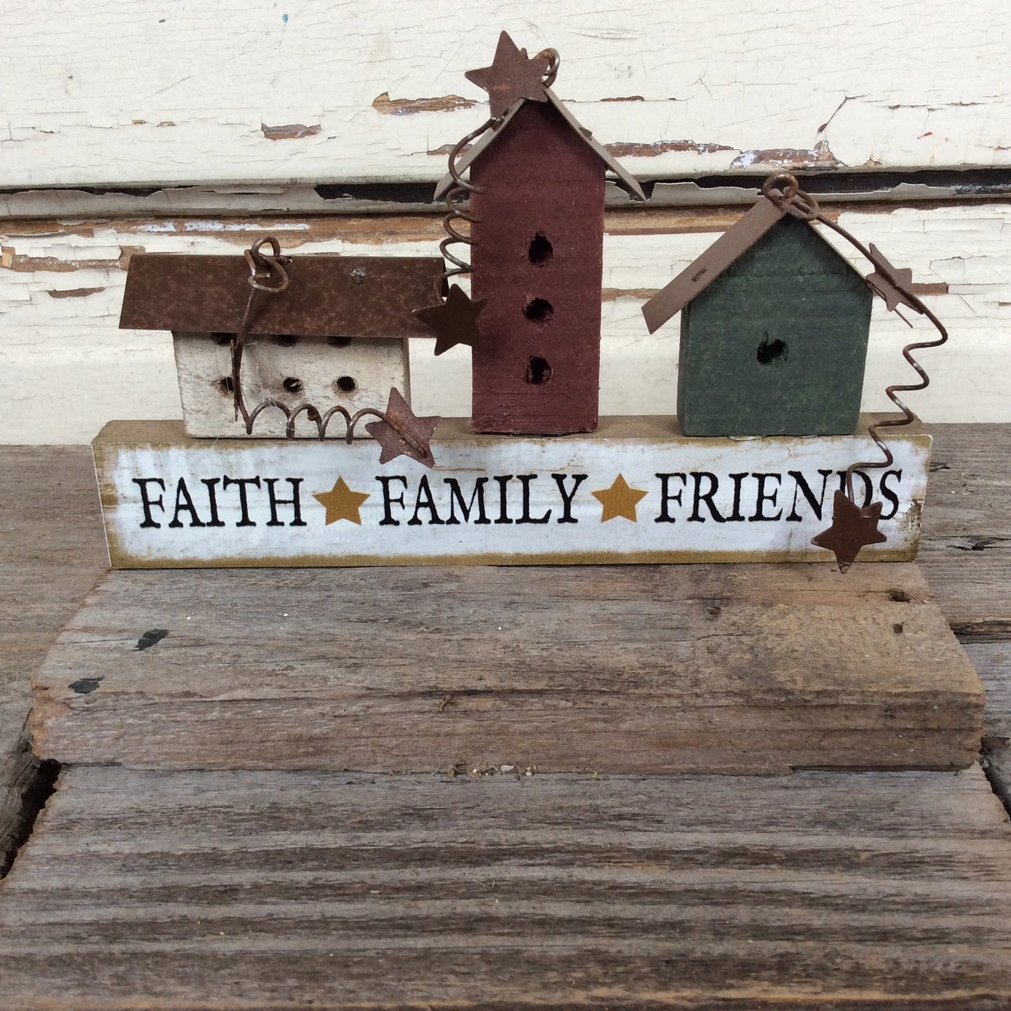 AGD Home Decor - Prim Faith Family Friends Mini Bird House