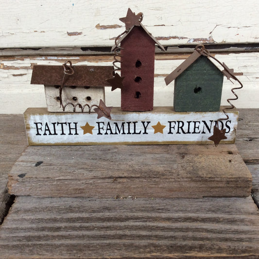 AGD Home Decor - Prim Faith Family Friends Mini Bird House