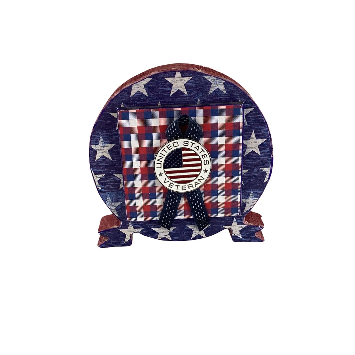 AGD Patriotic Decor - Primitives July 4th Chunky Wood Sitter