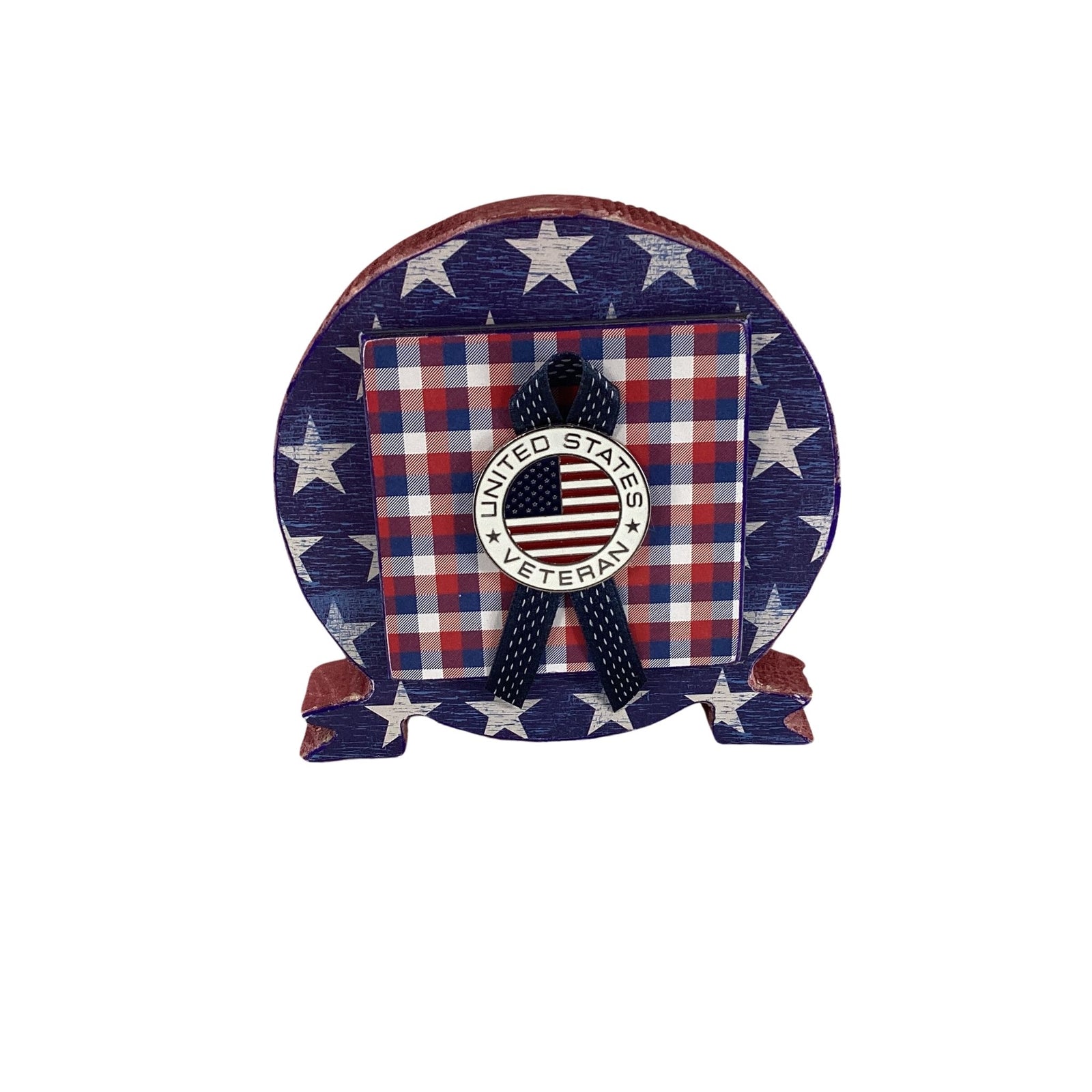 AGD Patriotic Decor - Primitives July 4th Chunky Wood Sitter