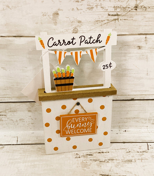 HL Easter Decor - Mini Tabletop Tier Tray Carrot Patch Booth