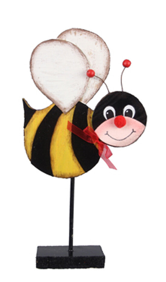 oungs Spring Summer Decor - Adorable Wood Large Bubble Bee on Stand