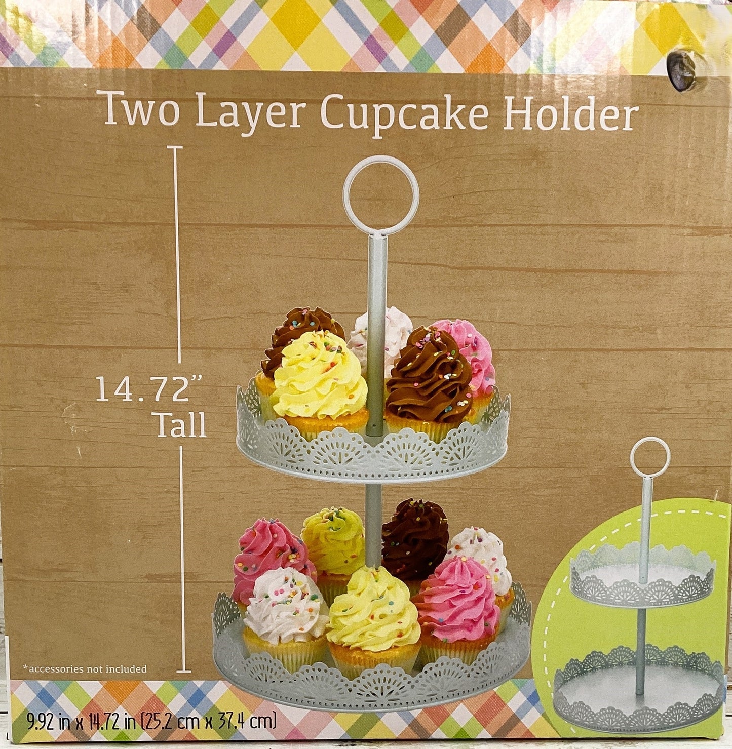 DT Party Supply - Two Layer Metal Cupcake Holder Pastel