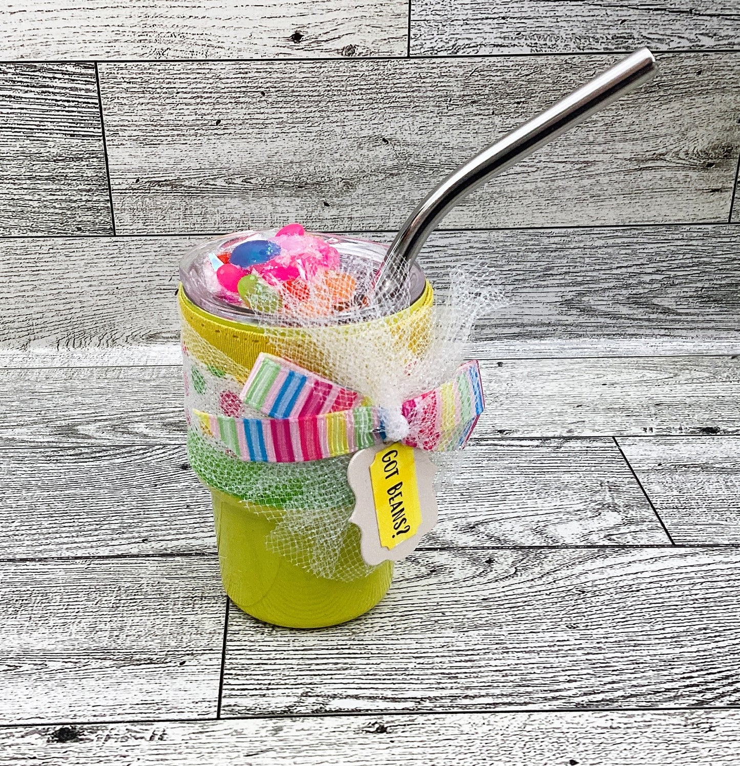 Spring Easter Decor Mini Shot Tumblers, Mini Stanley, Jelly Beans, Tier Tray