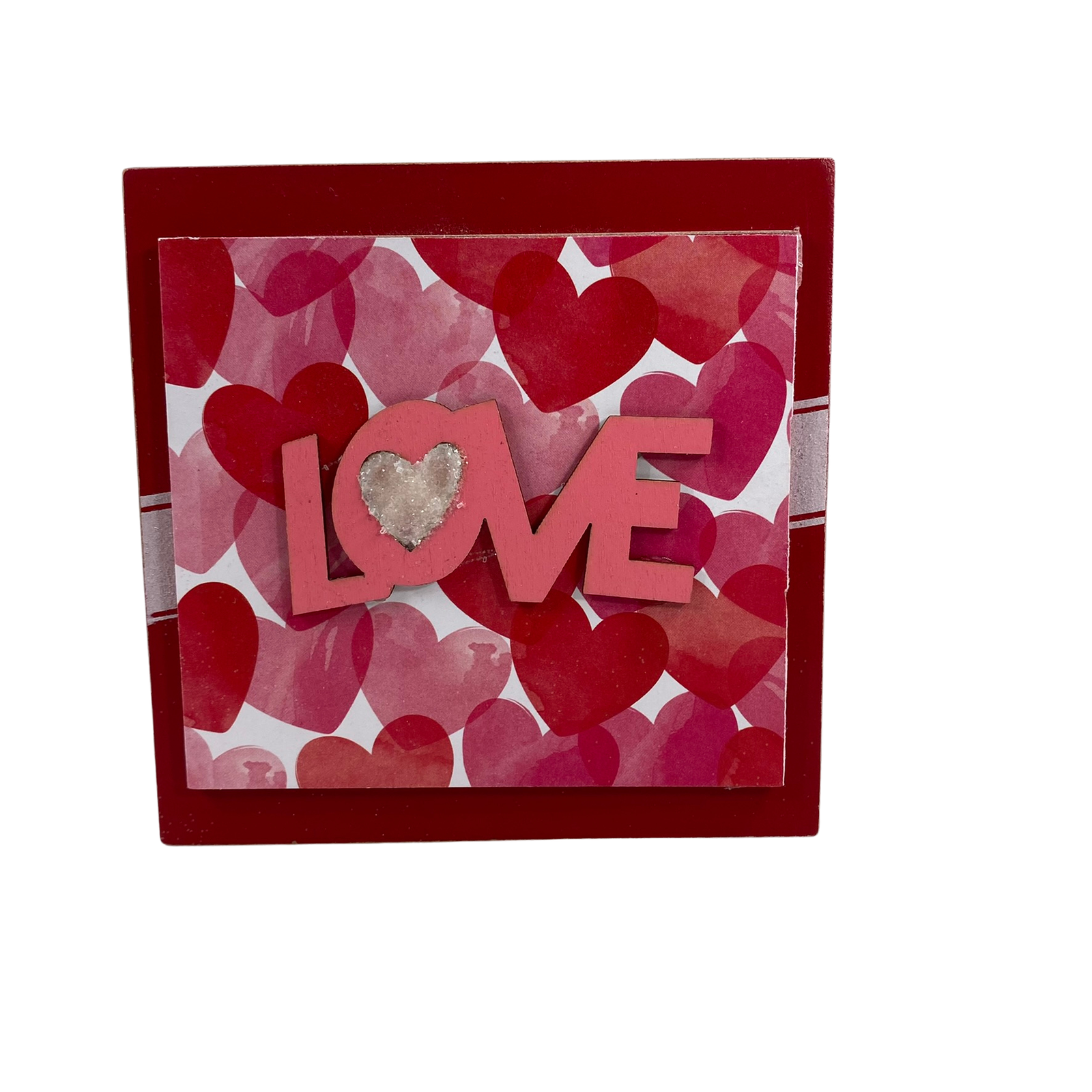 AGD Valentines Decor - XOXO Happy Valentines Love Reversible Box Inset Sign