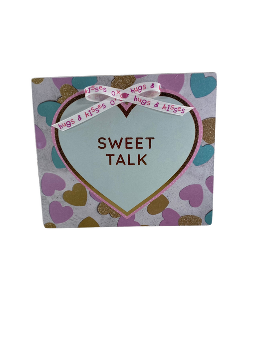 AGD Valentines Decor - Sweet Talk & Be Mine Cutie Reversible Block Sign