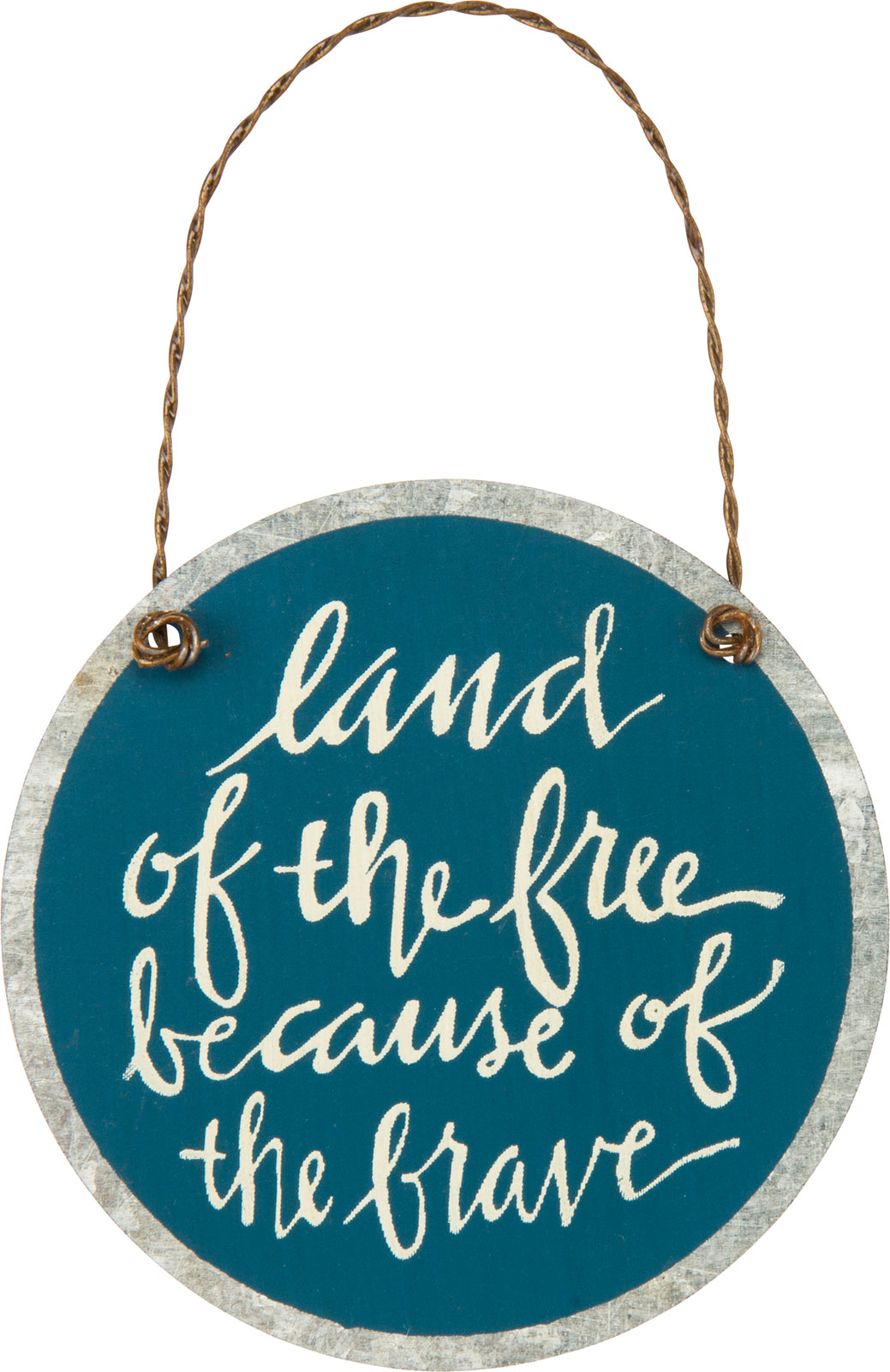 PBK Patriotic Decor - Land of the Free Small Tin Sign Ornament