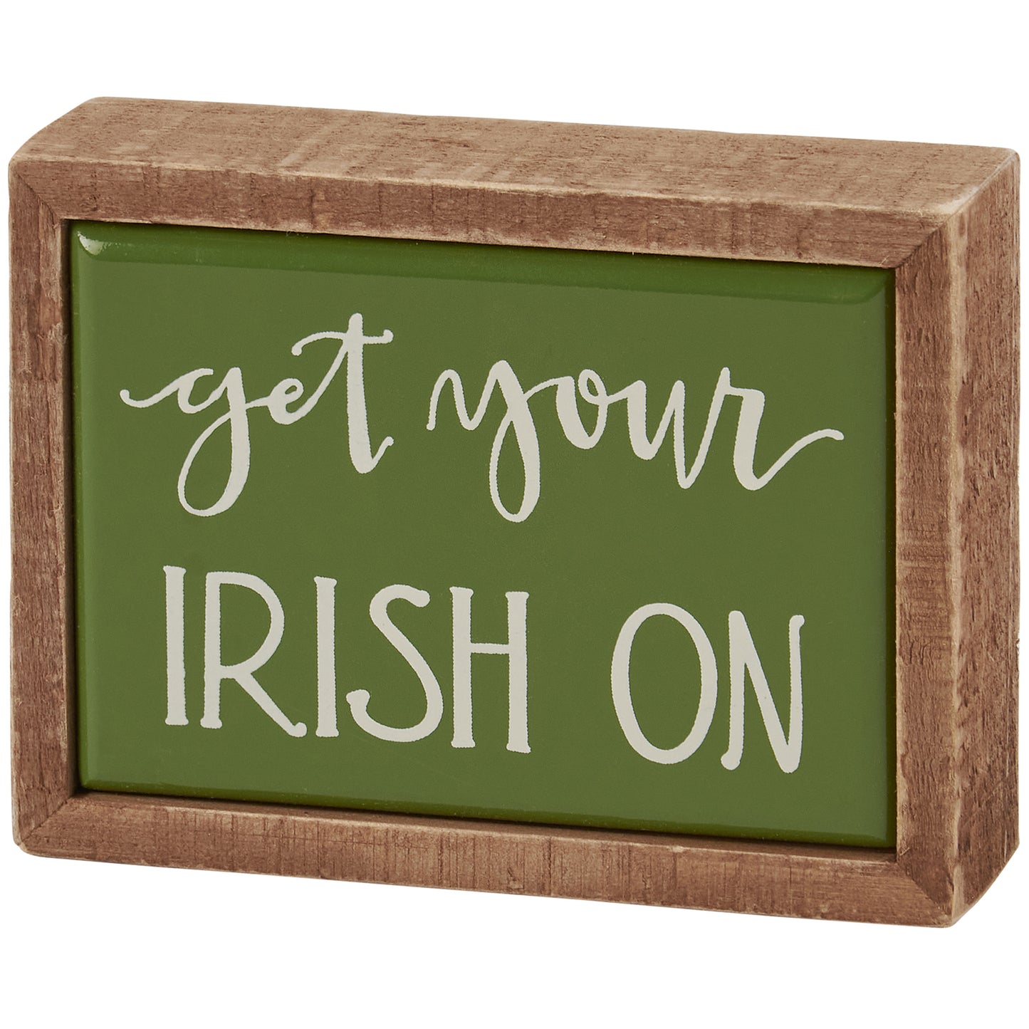 PBK  St Patricks Day Decor - Get Your Irish On Mini Tier Tray Box Sign