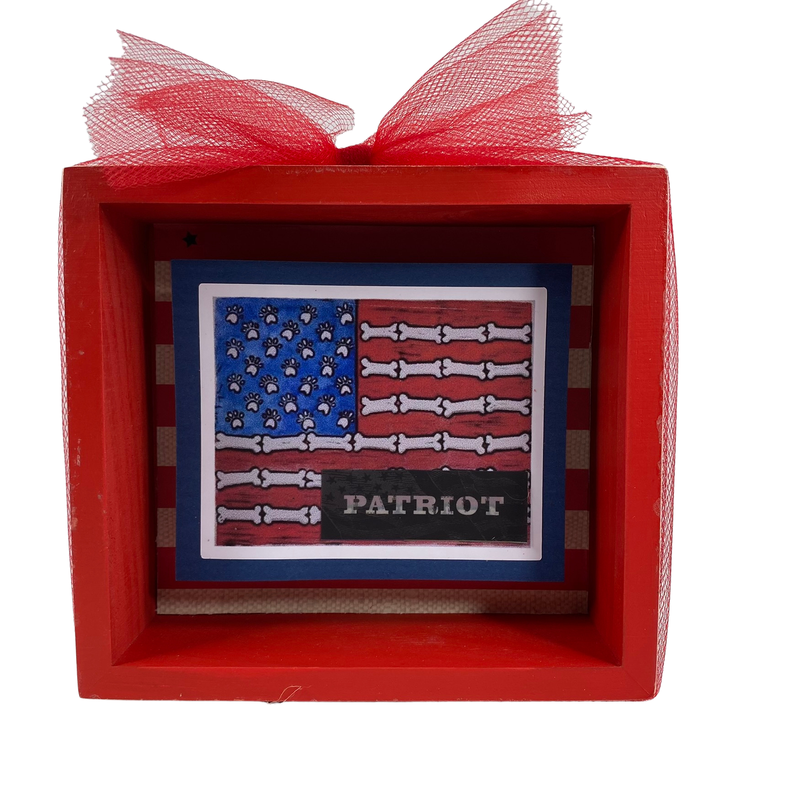AGD Patriotic Decor - Dog Cat Pet Meowica Double-Sided Box Sign