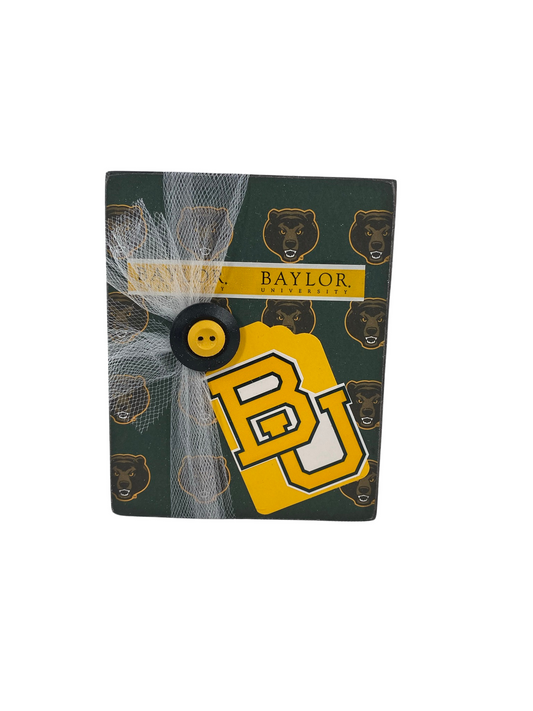 AGD  Fall Decor - Baylor Bears College Football Chunky Wood Block Sitter