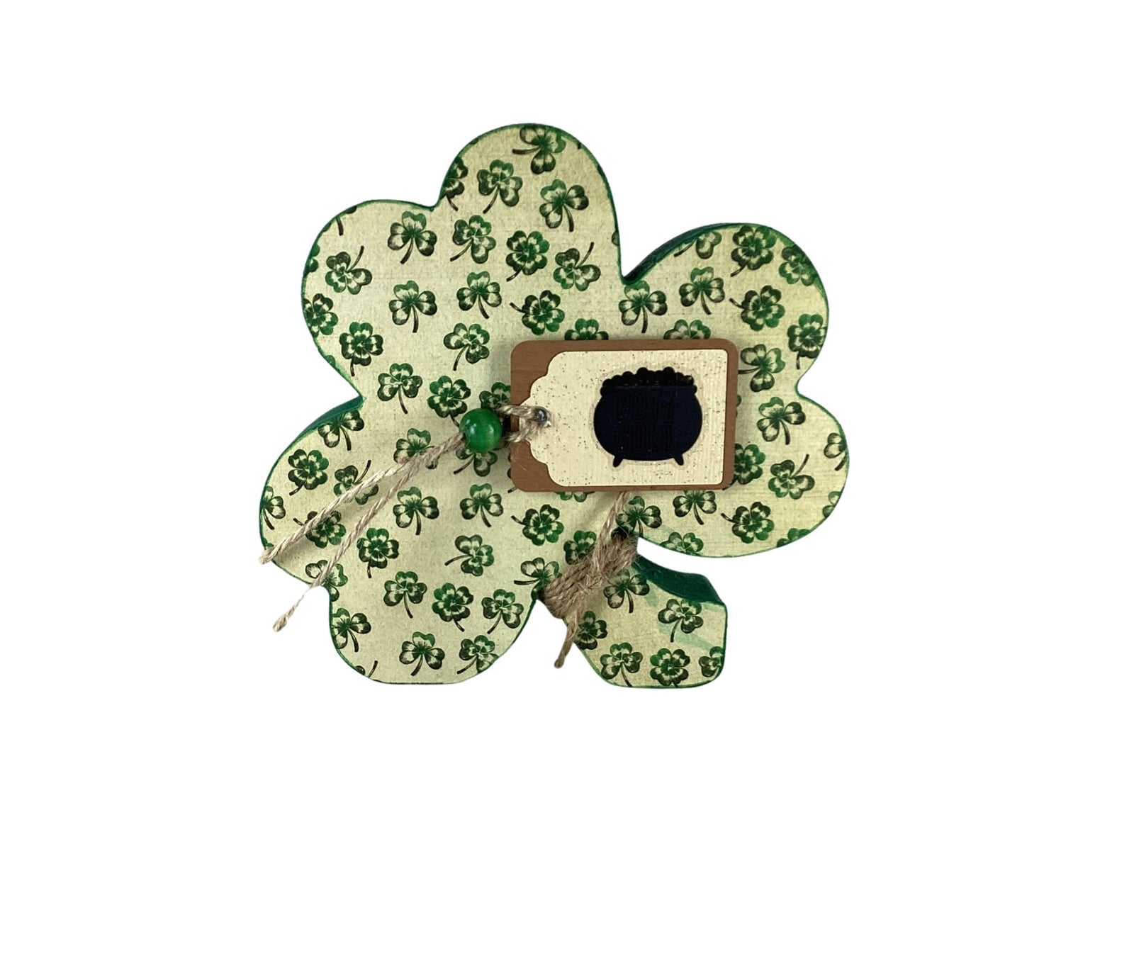 AGD Saint Patrick Decor - Chunky Wood Shamrock Sitter 3pc Set