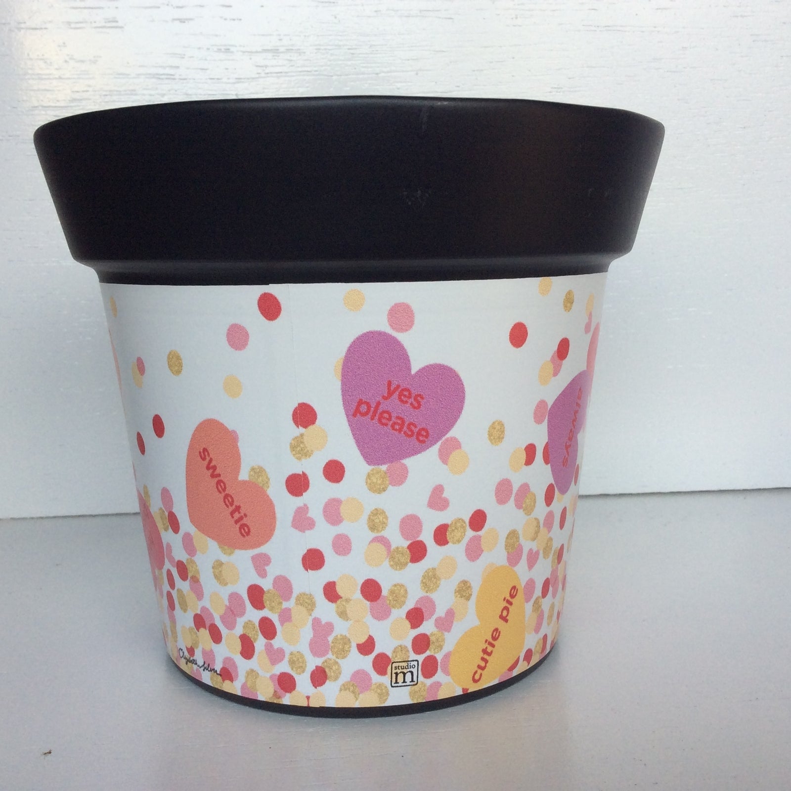 Studio M Valentines Day Decor - Conversational Heart Planter Art Pot