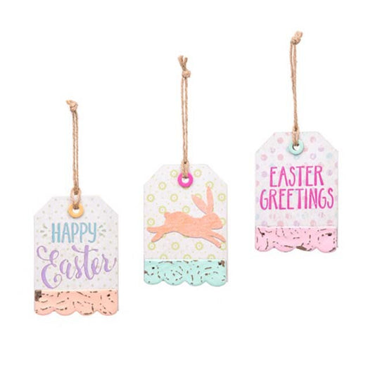 Darice Easter Decor - Blessings Wood Tag Ornaments 3pc set