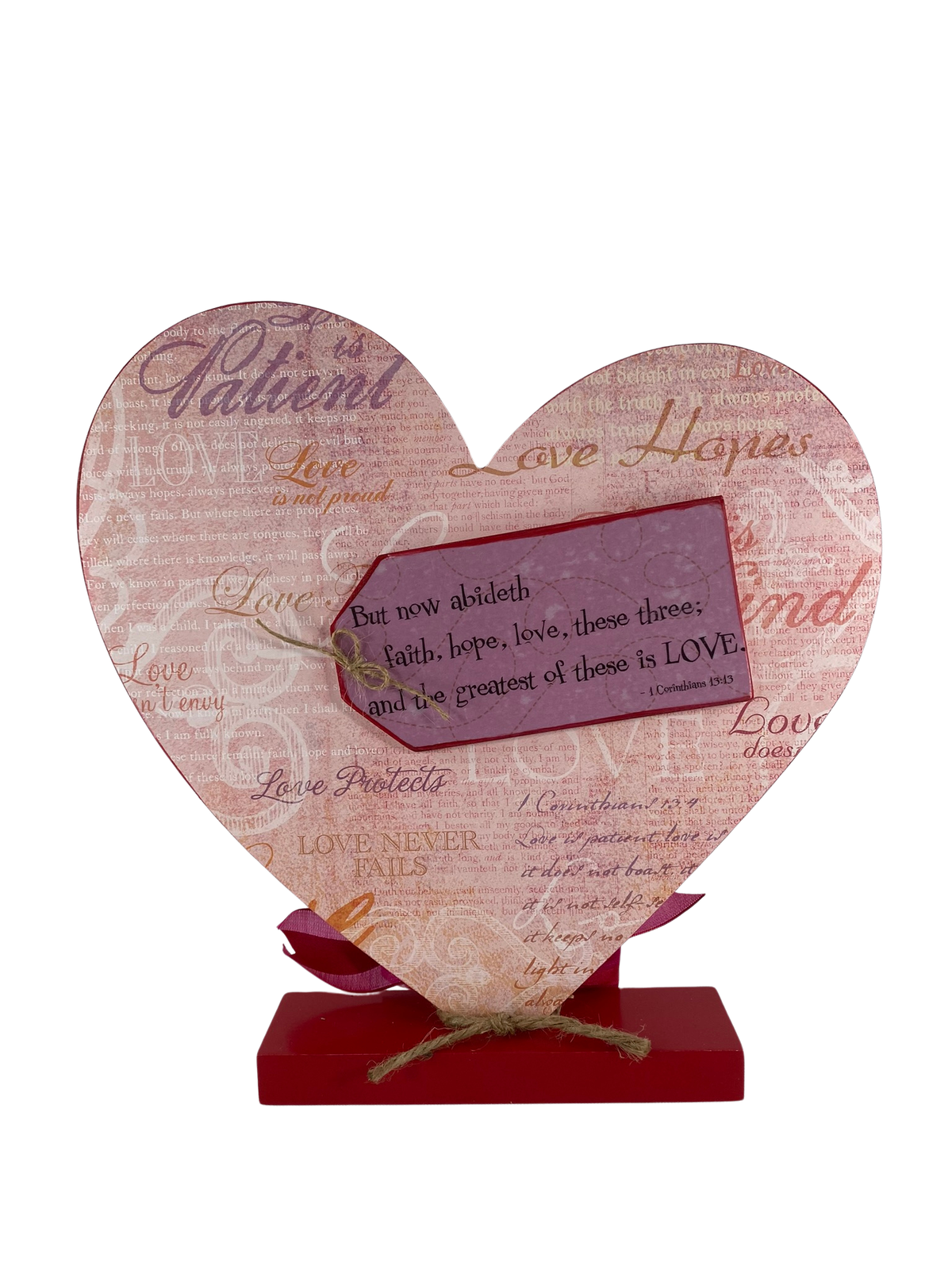 AGD Valentines Decor - Be My Valentine I Love You Reversible Wood Heart