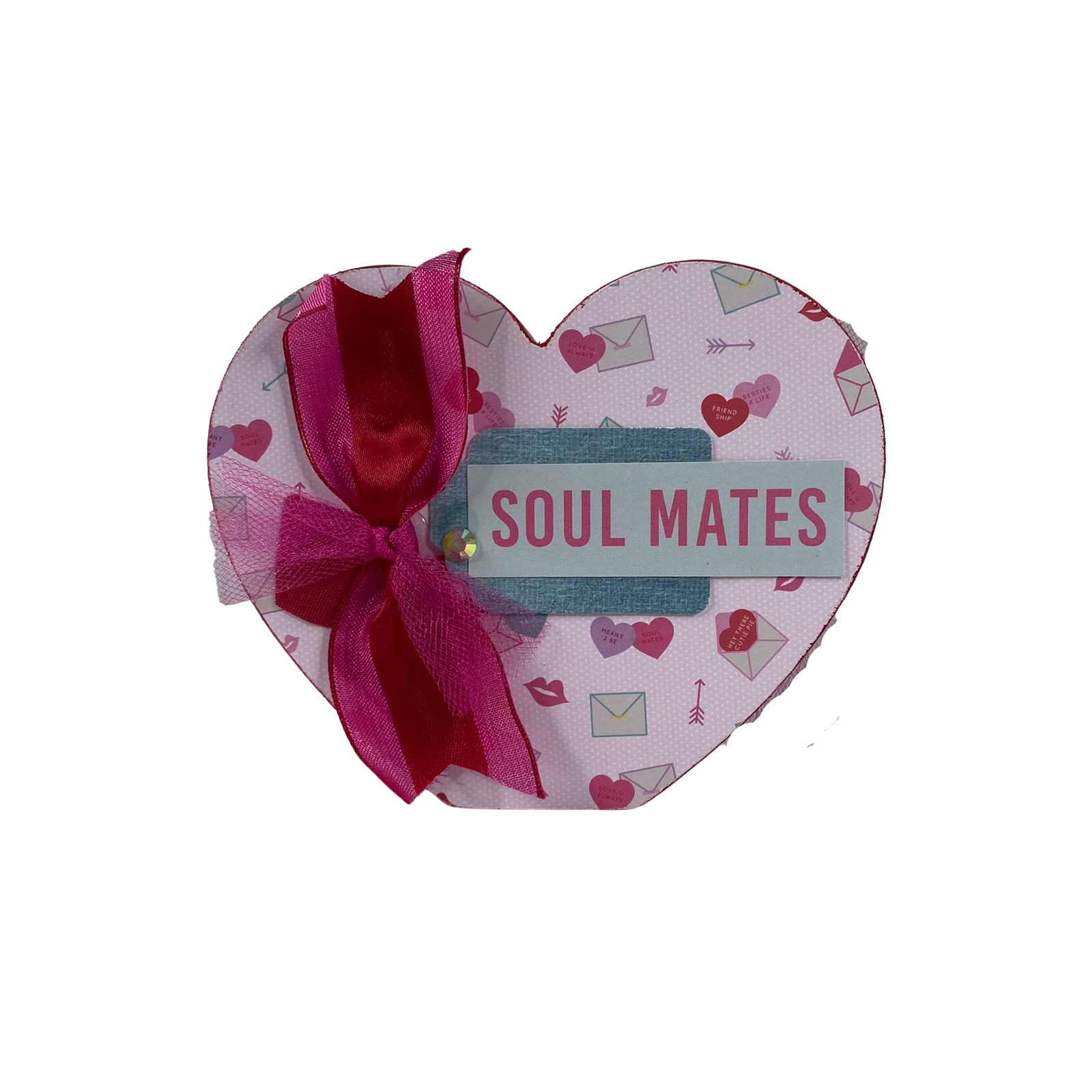 AGD Valentines Decor - Soul Mates Double-Sided Chunky Heart Sitter