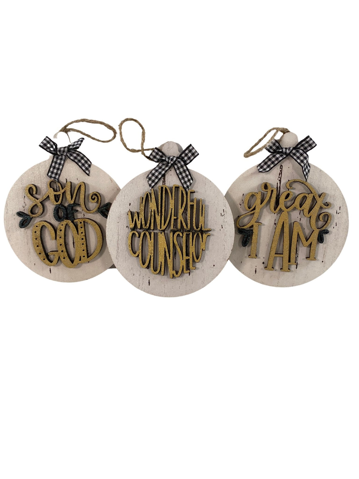 AGD Christmas Decor -  Names of God Advent Layered Wood Ornaments 12pc