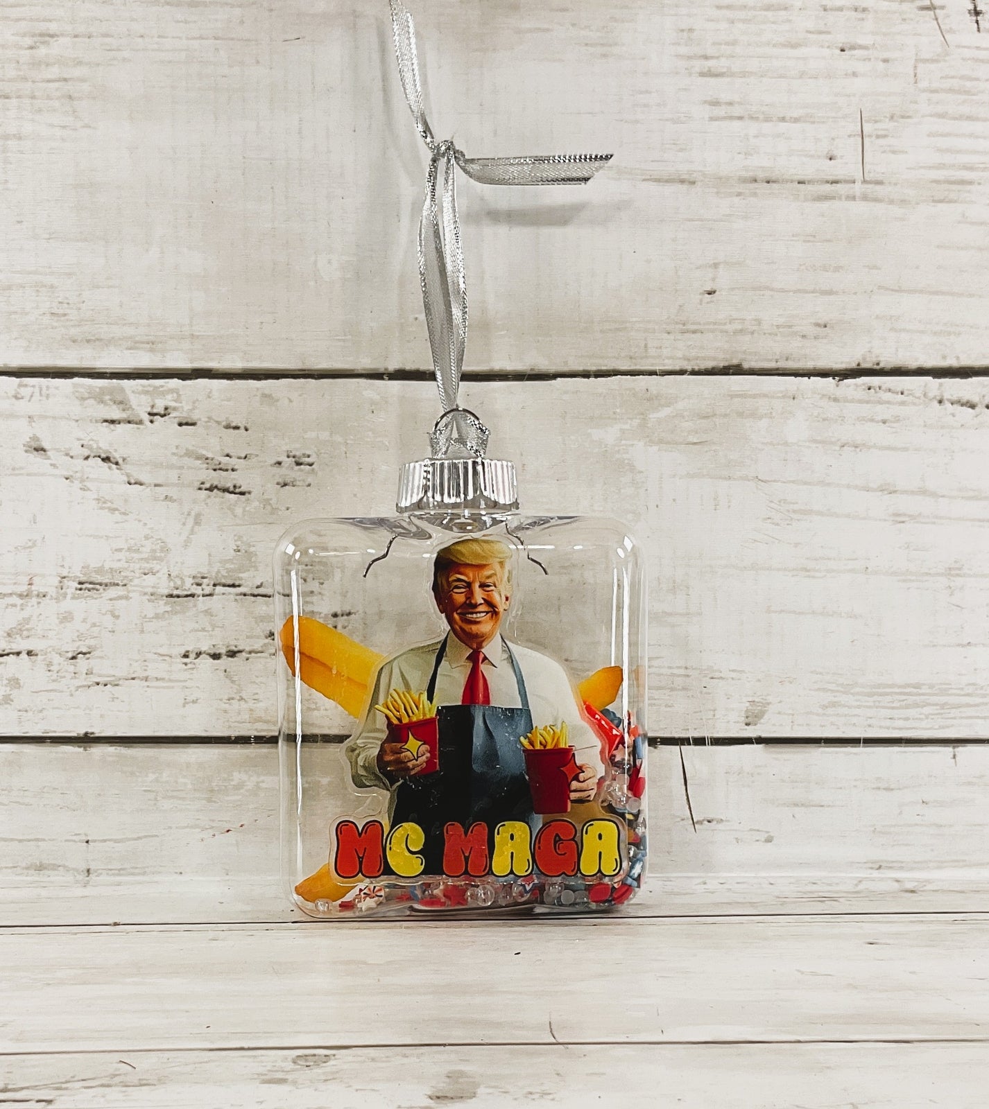 AGD Christmas Decor - Trump McMaga French Fries Fillable Ornament