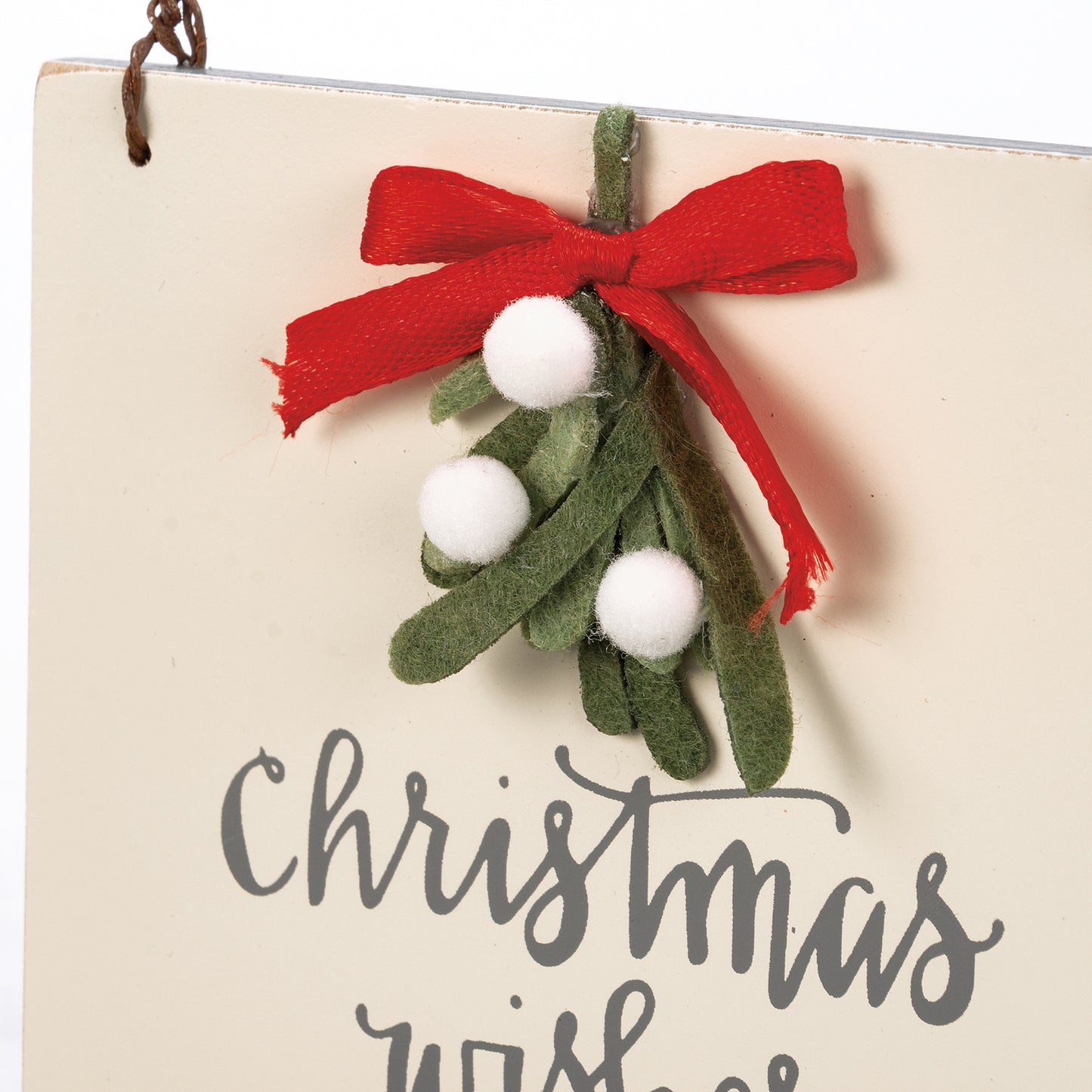 PBK Christmas Decor -  Felt Mistletoe Wishes Kisses Ornament