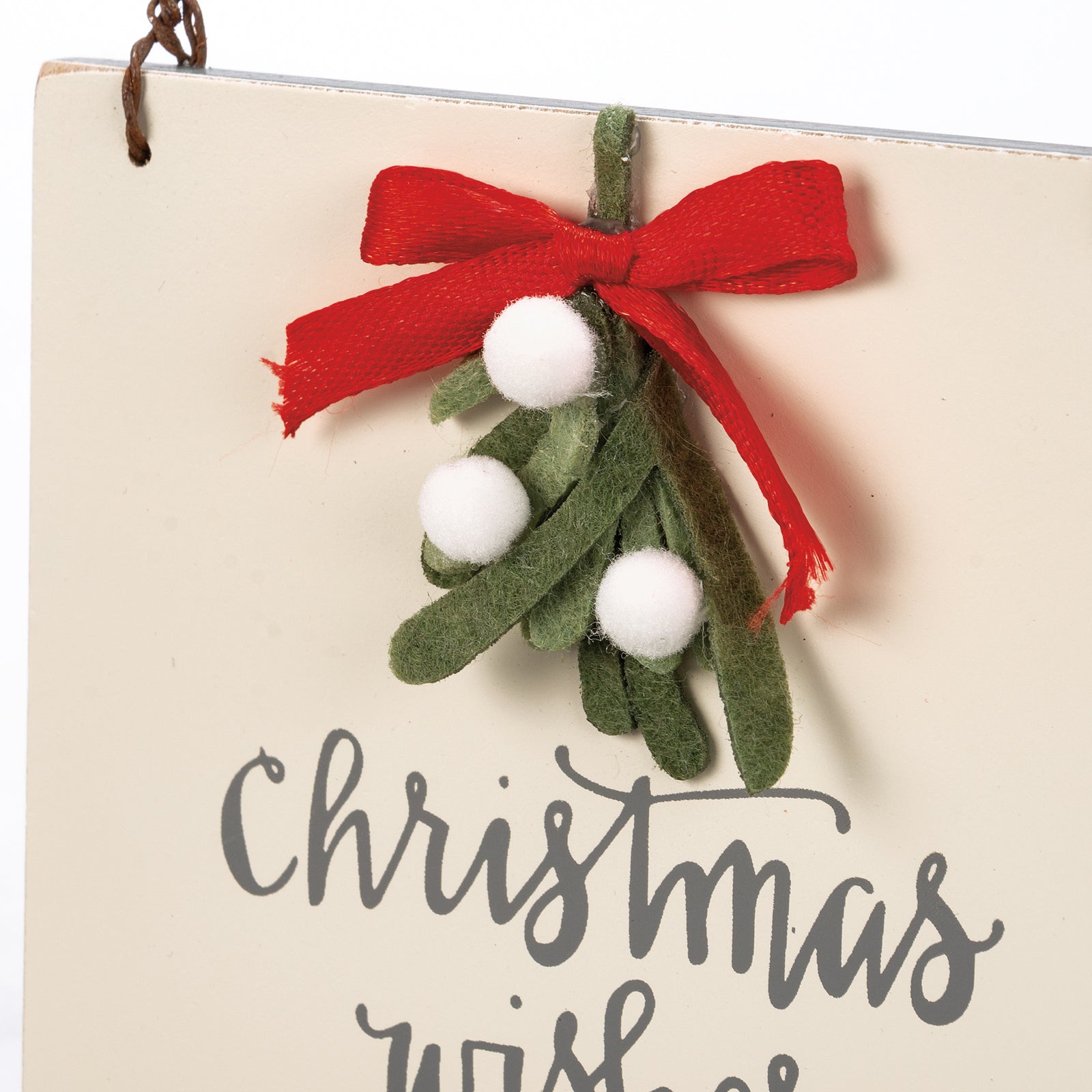 PBK Christmas Decor -  Felt Mistletoe Wishes Kisses Ornament