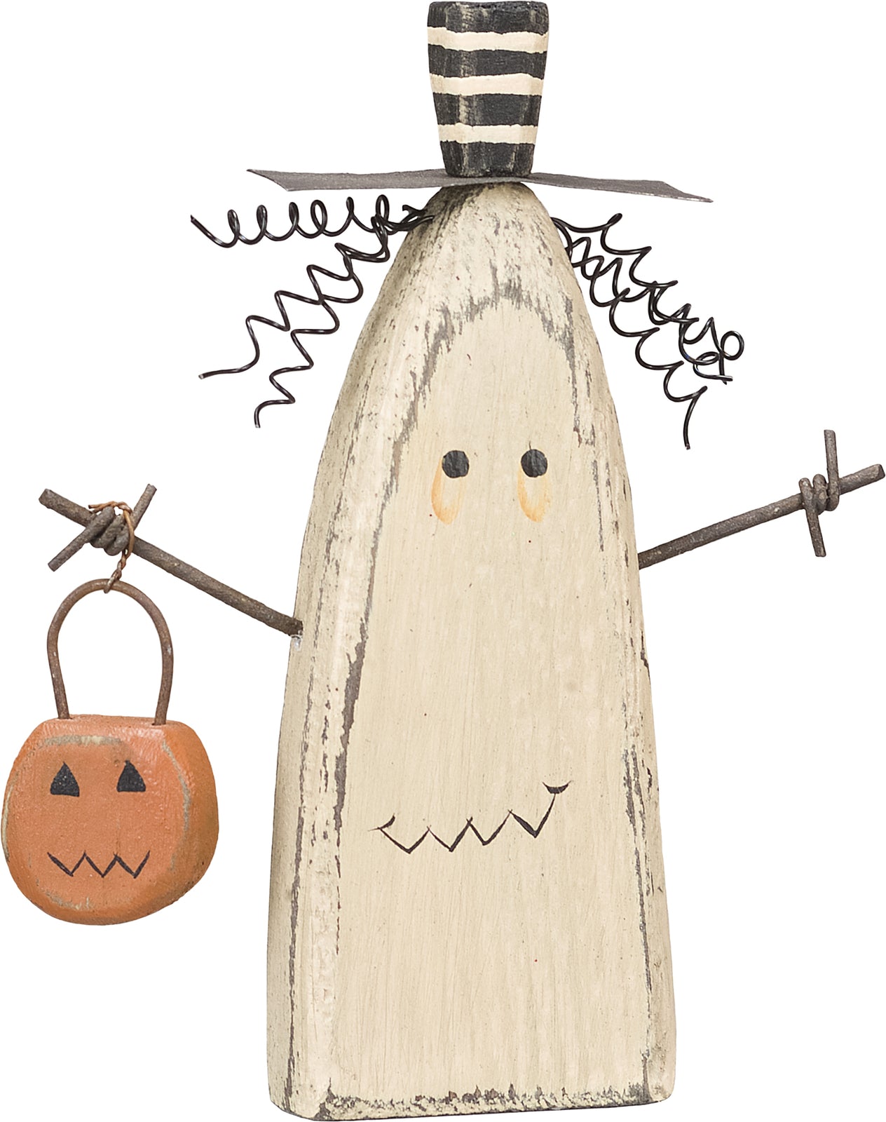 PBK Halloween Decor - Chunky Wood Prim Ghost Sitter