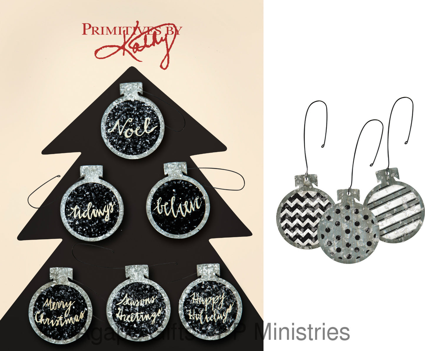 PBK Christmas Miniature Galvanize Metal Ball Ornaments #24905