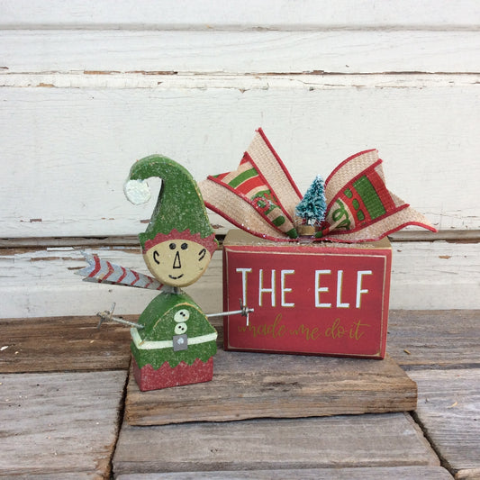 AGD Christmas Decor - The Elf Made Me Do It 2pc Set