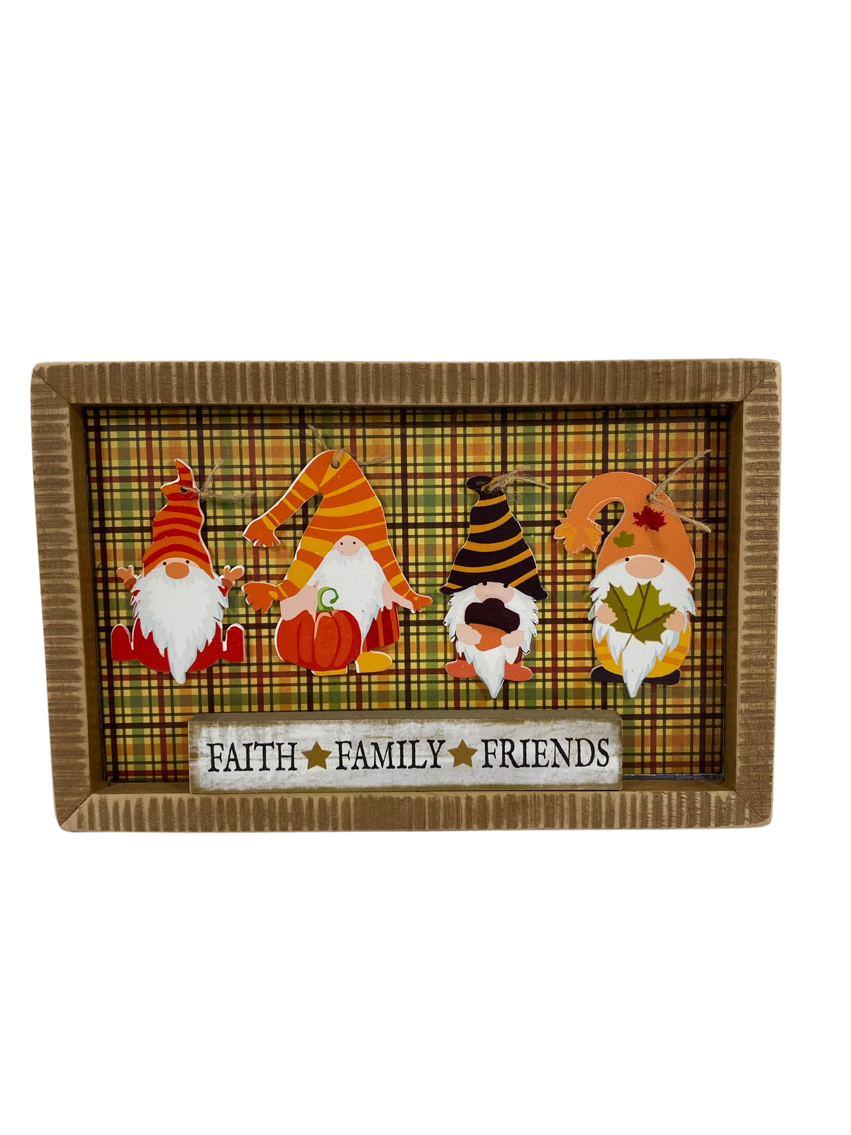 AGD Fall Decor - Faith Family Friends Gnomes Inset Sign