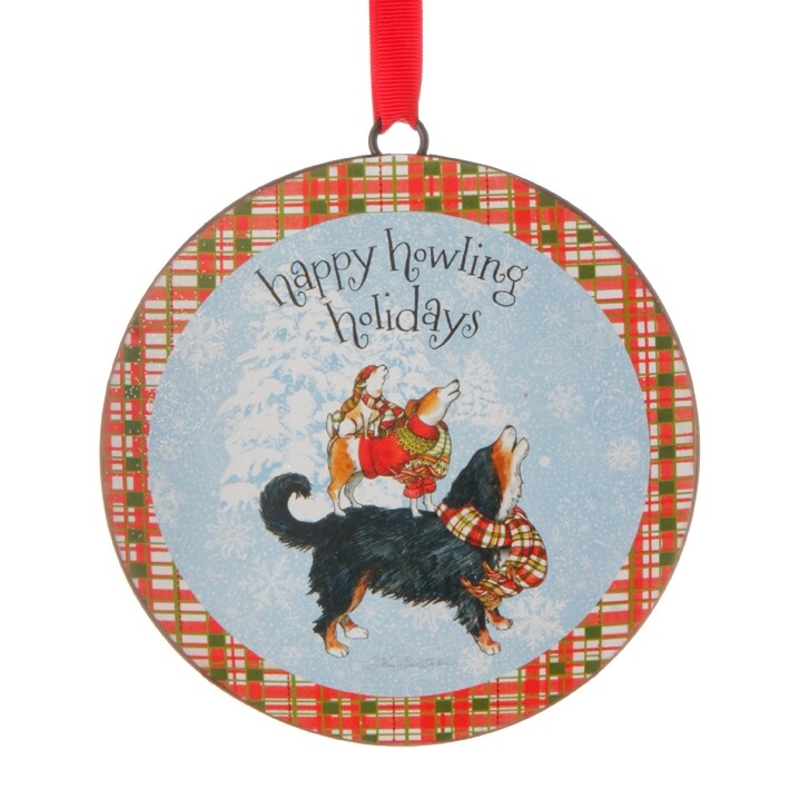 Raz Imports Christmas Decor - Metal Happy Howliday Dog Puppy Ornaments
