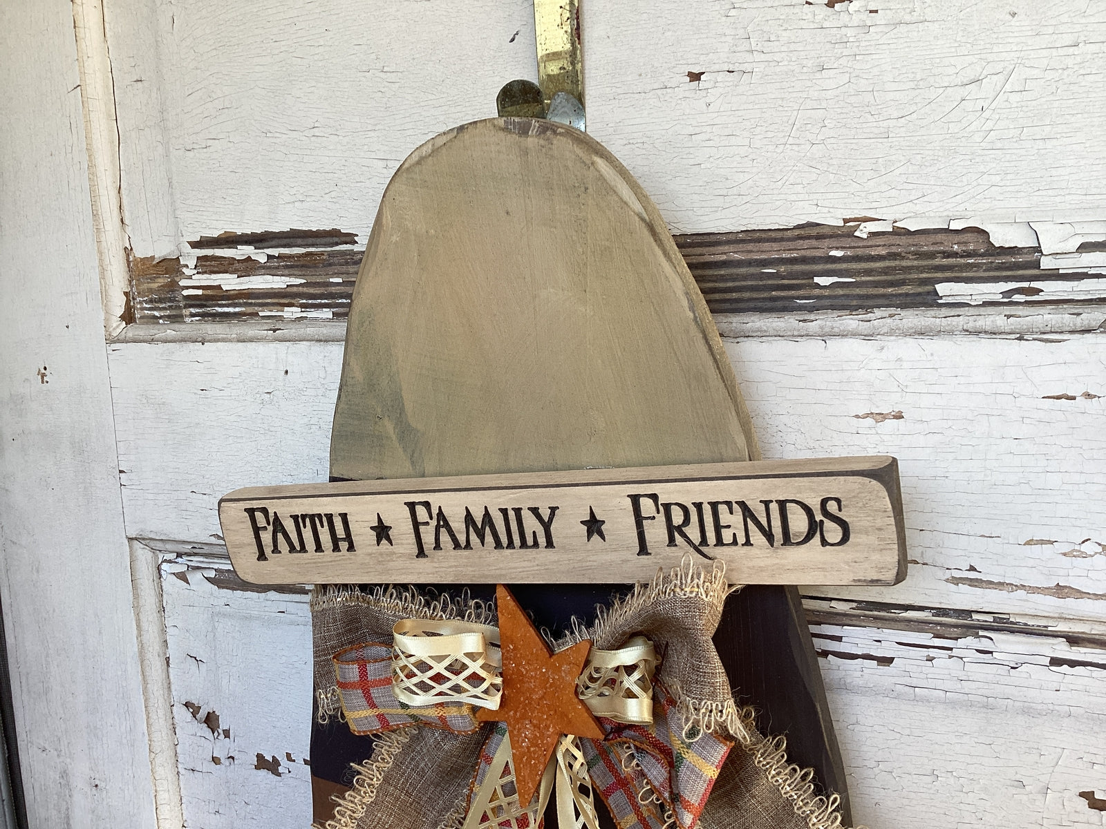 AGD Fall Decor - Faith Family Friends Wood Candy Corn Lg Door Wall Sign