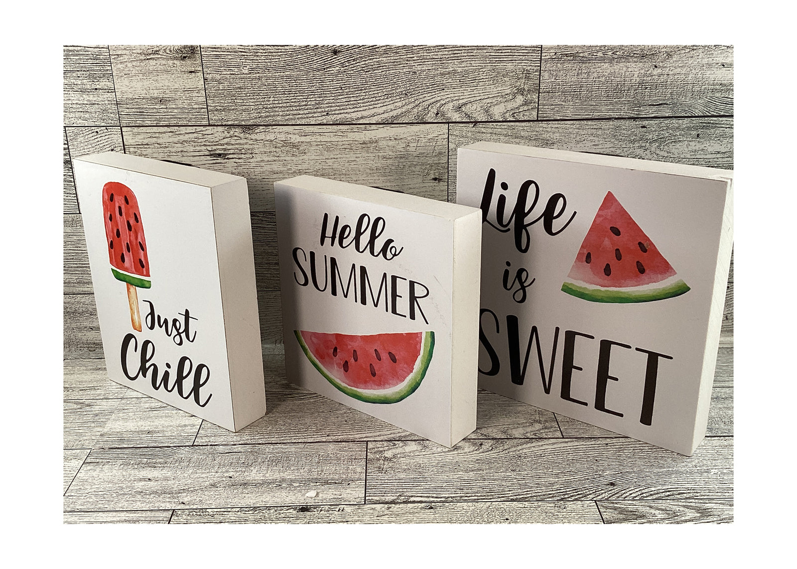 AGD Summer Decor - Watermelon Theme Tier Tray Decor 8pc Set
