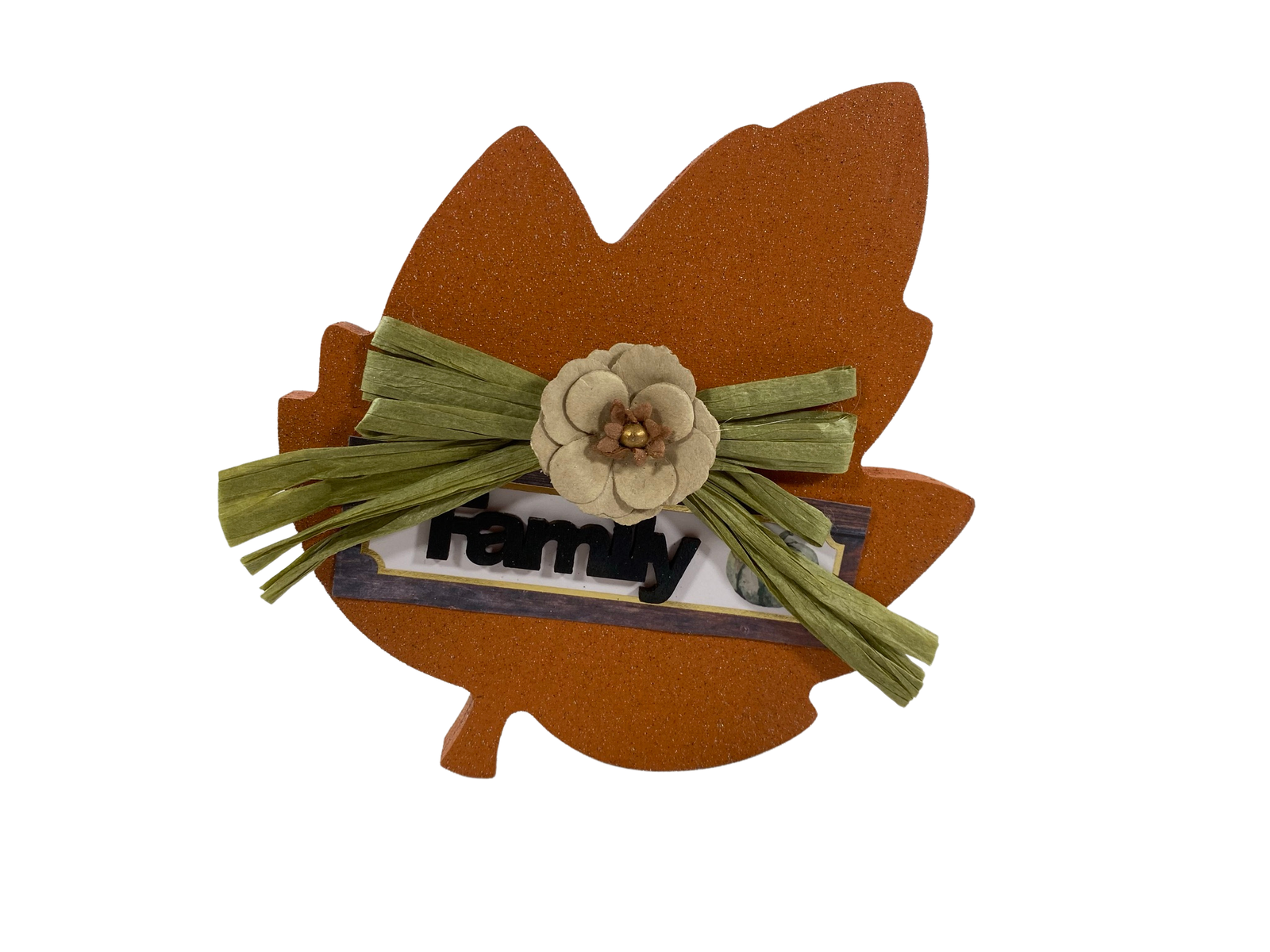 AGD Fall Decor - Faith Family Friends Chunky Leaf Leaves Sitters 3pc Set