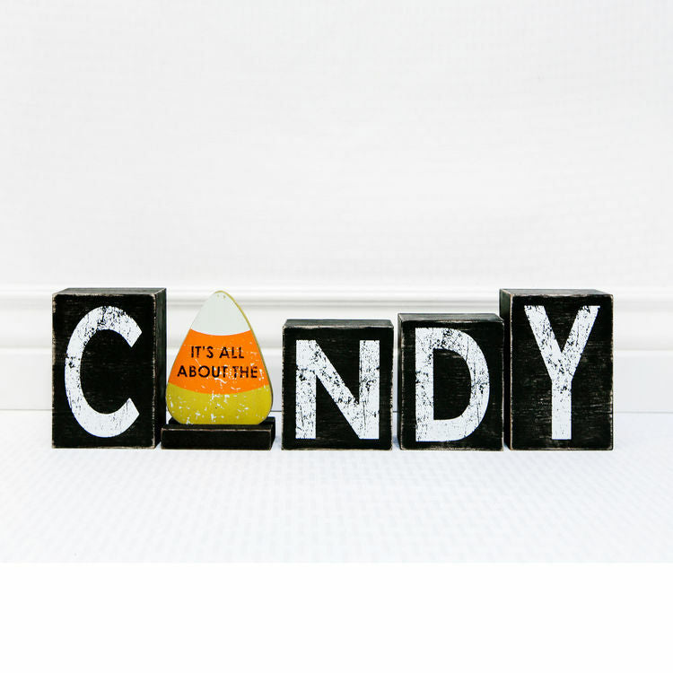 Adams & Co. Halloween Decor - All About the CANDY Blocks