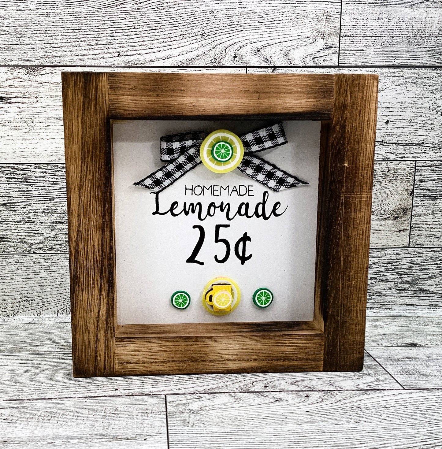 Summer Decor Lemon Theme Booth Stand Lemonade Sign Tier Tray 2pc Set