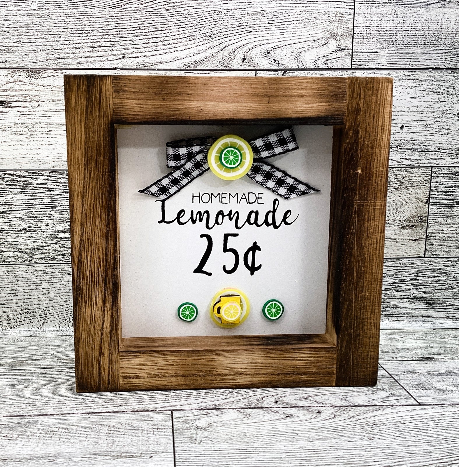 Summer Decor Lemon Theme Booth Stand Lemonade Sign Tier Tray 2pc Set