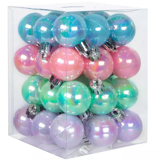 HL Christmas Supply - Soft Iridescent Pastel Ball Bowl Fillers 32pc Set