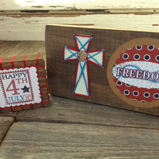 AGD Patriotic Decor - Prim Freedom Happy July 4th Display