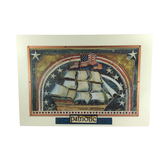AGD Patriotic Decor - Vintage Navy Sailboat Ship Box Sign