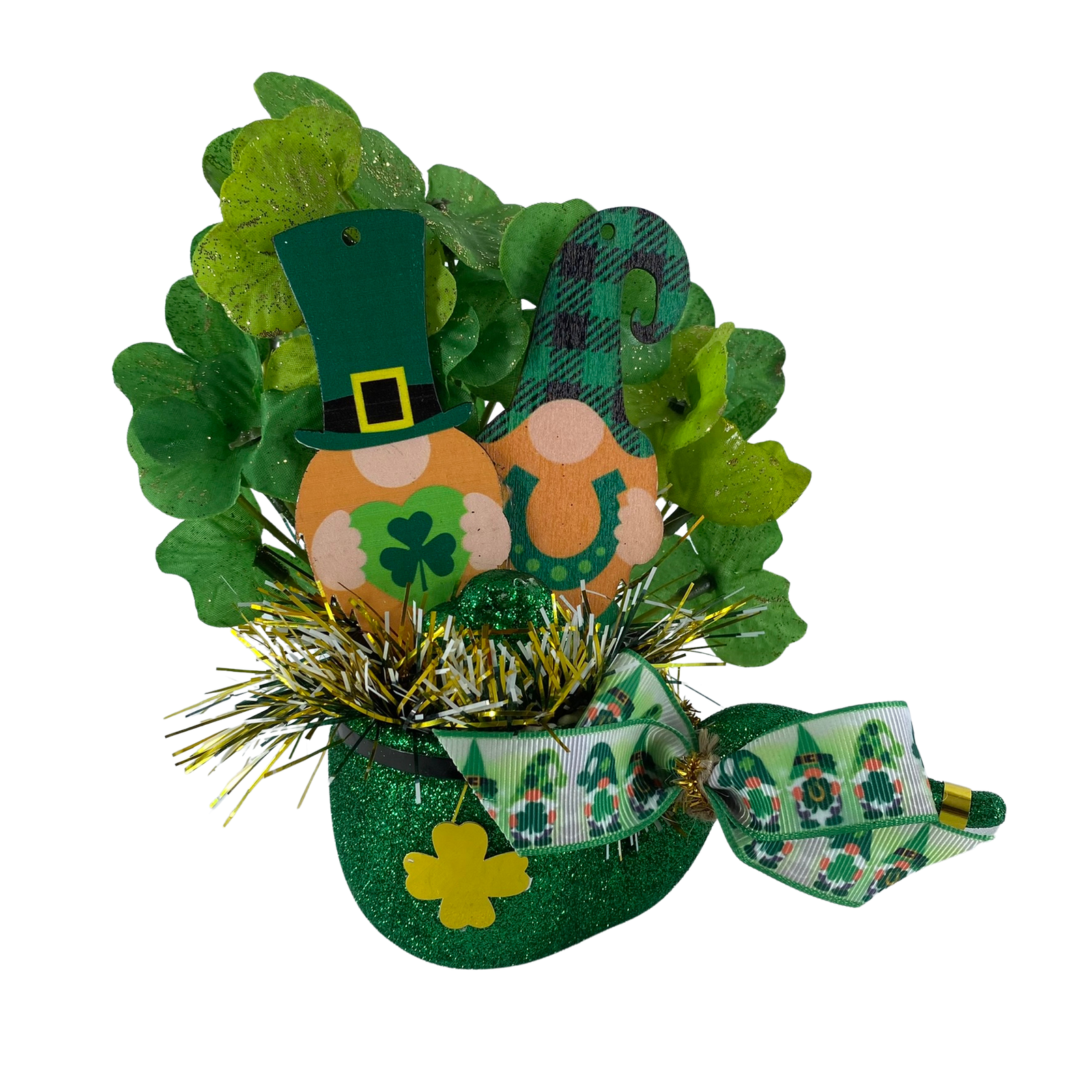 AGD St Patrick's Decor - Gnome Leprechaun Pipe Display