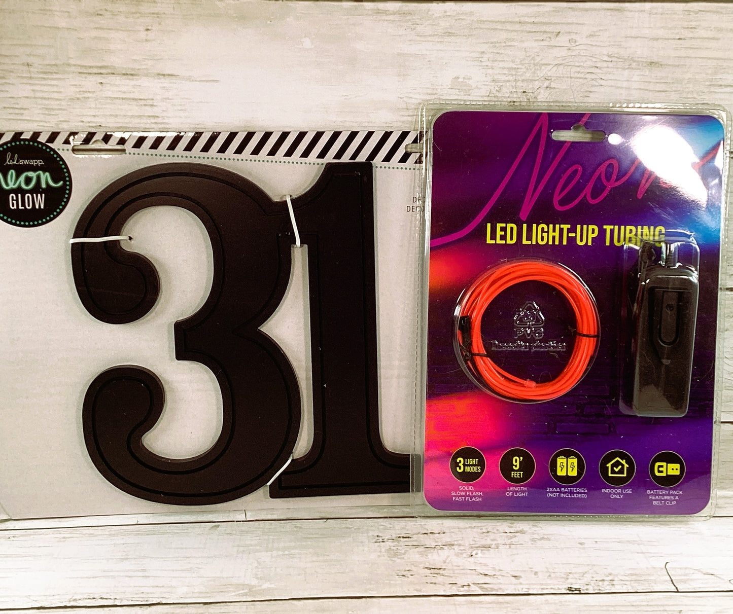 Heidi Swapp Halloween Craft - 31 Neon Light Sign & Pink Neon LED Light