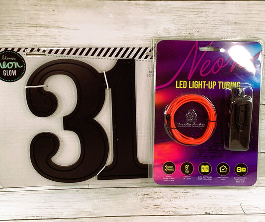Heidi Swapp Halloween Craft - 31 Neon Light Sign & Pink Neon LED Light