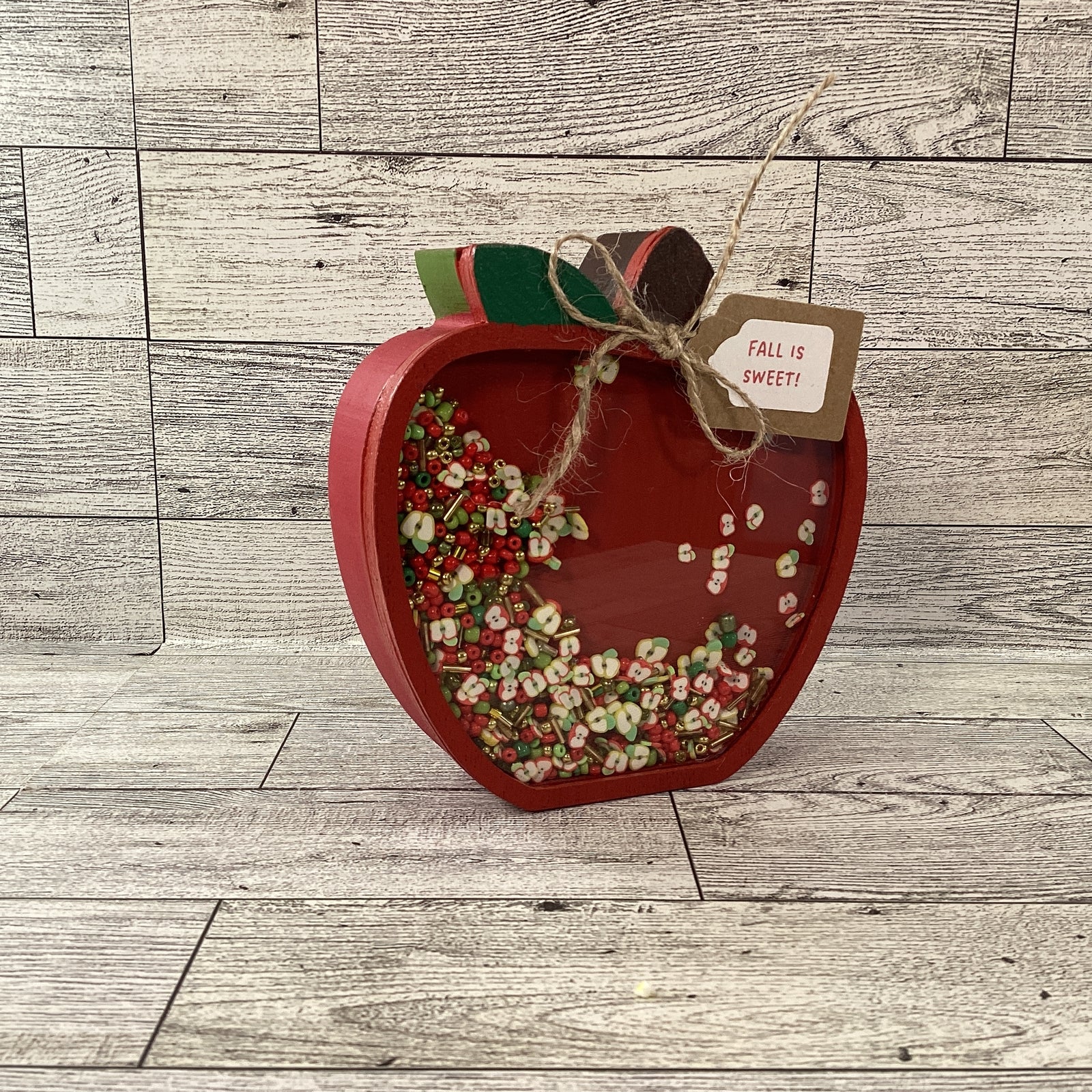 AGD Fall Decor - Teacher Apple Fall Is Sweet Chunky Wood Shaker Sitter