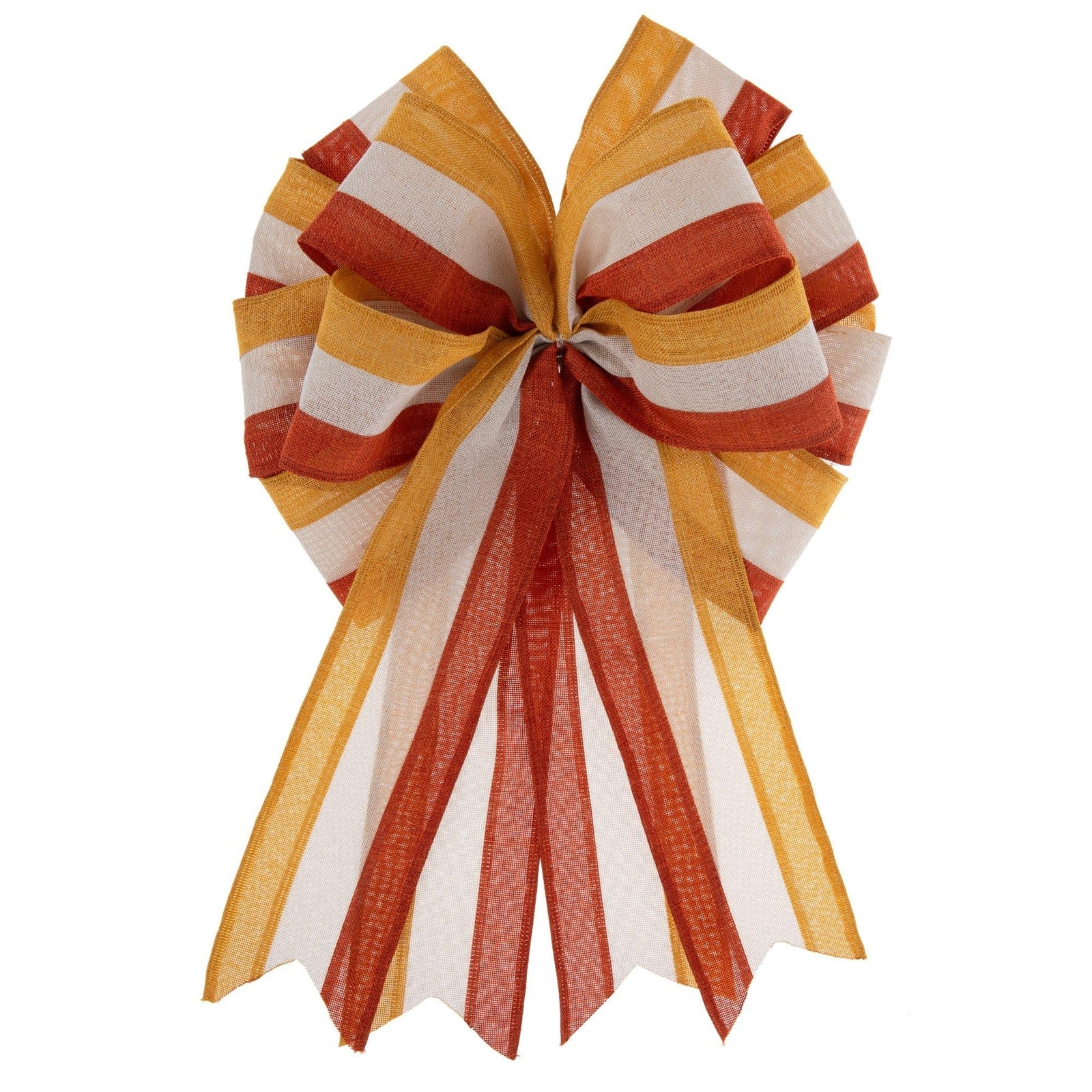 HL Fall Craft Supply - Pre-Made Rust Mustard Yellow Warm White Wreath Bow