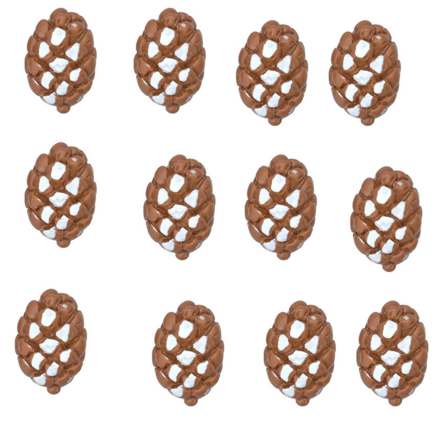 AGD Fall Supply - Resin Flatback Pine-cones Cabochon Lg Sm 20pc