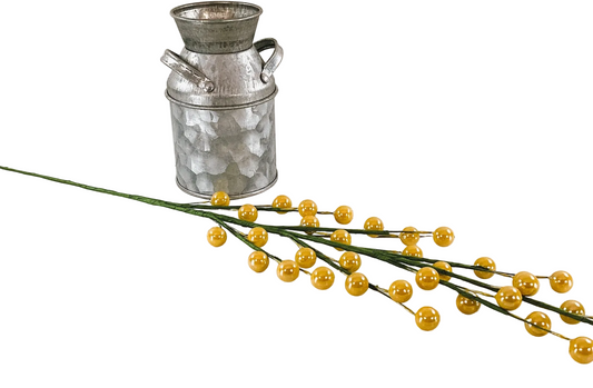 Darice Floral Supply - Pearl Yellow Berry Floral Spray Pick 12pc Set