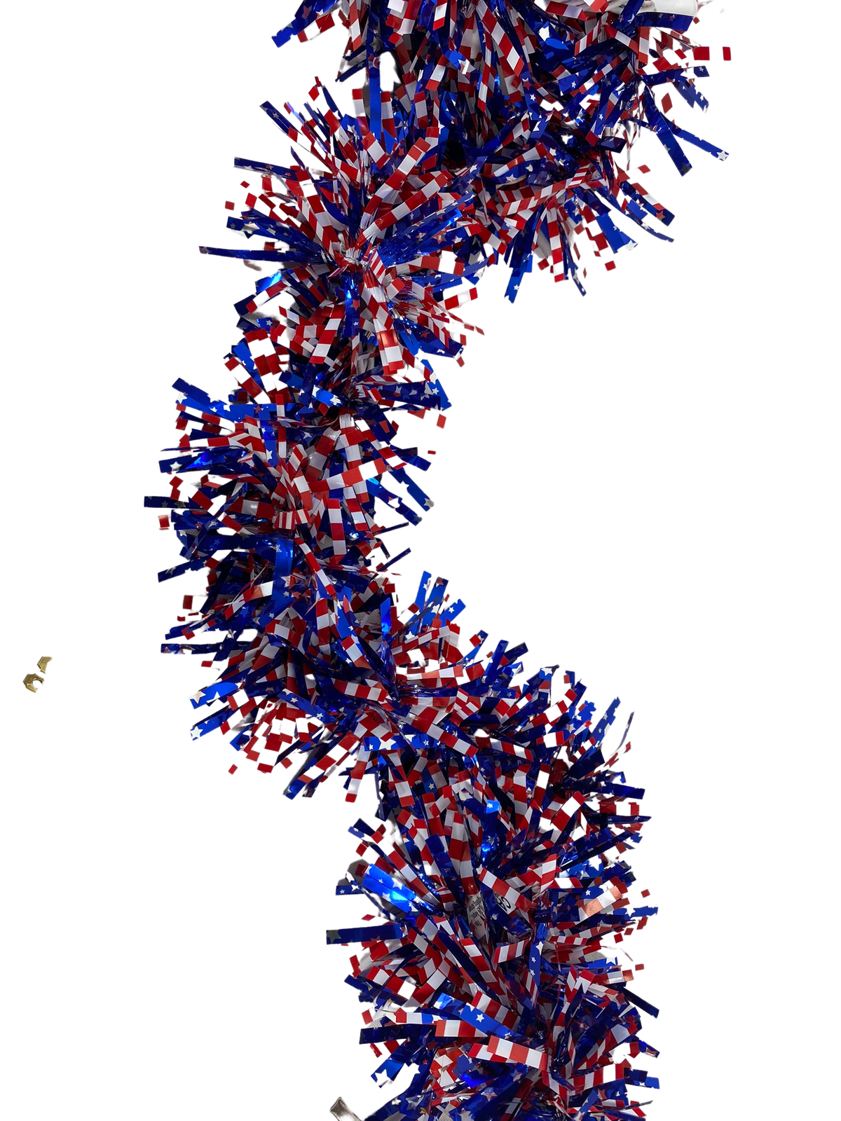 AGD Patriotic Decor - Red White Blue Flag Thick Tinsel Lighted Garland 12ft