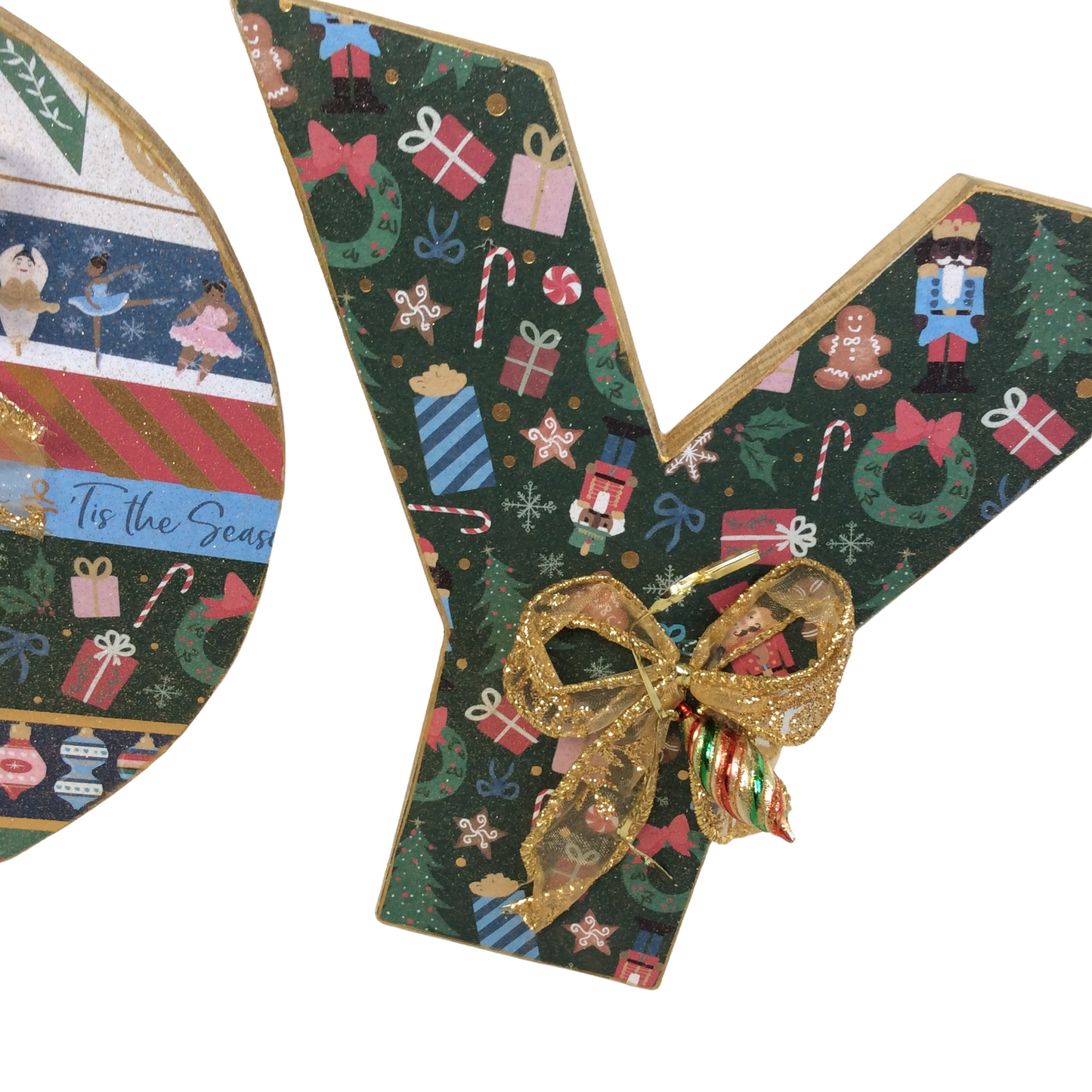 AGD Christmas Decor - Nutcracker Ballet Chunky Joy Letters Tabletop Sign