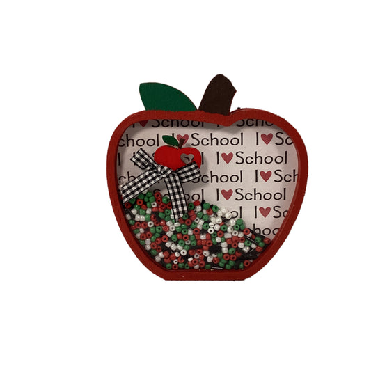 AGD Fall Decor - Teacher I Love School Chunky Wood Shaker Sitter