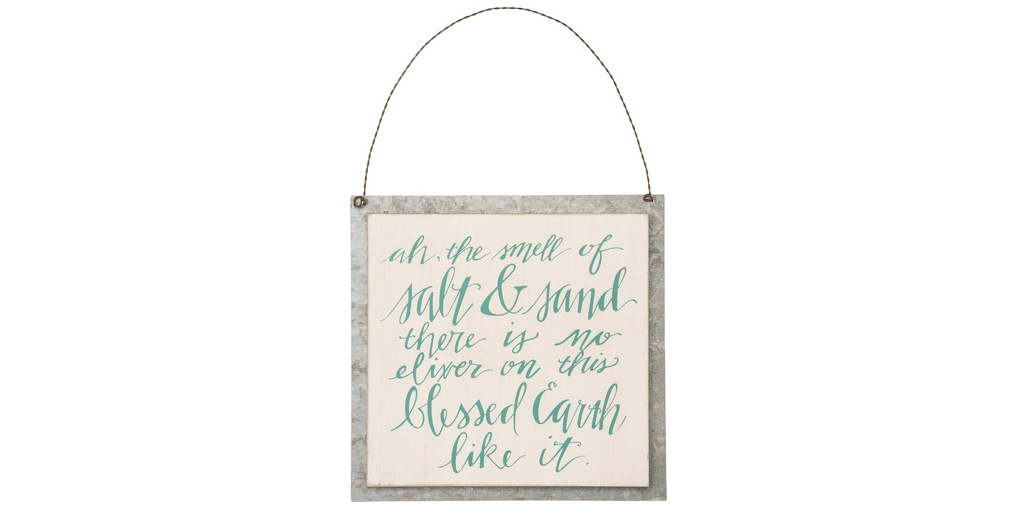 PBK Summer Decor - Beach Salt Sand Elixir Metal Ornament Sign