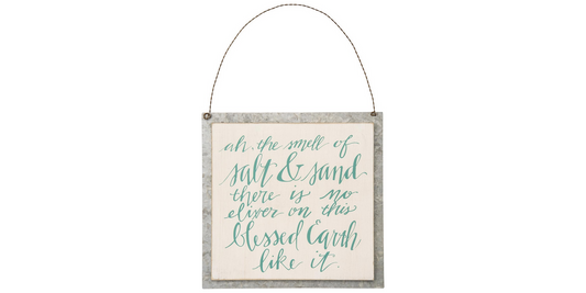 PBK Summer Decor - Beach Salt Sand Elixir Metal Ornament Sign