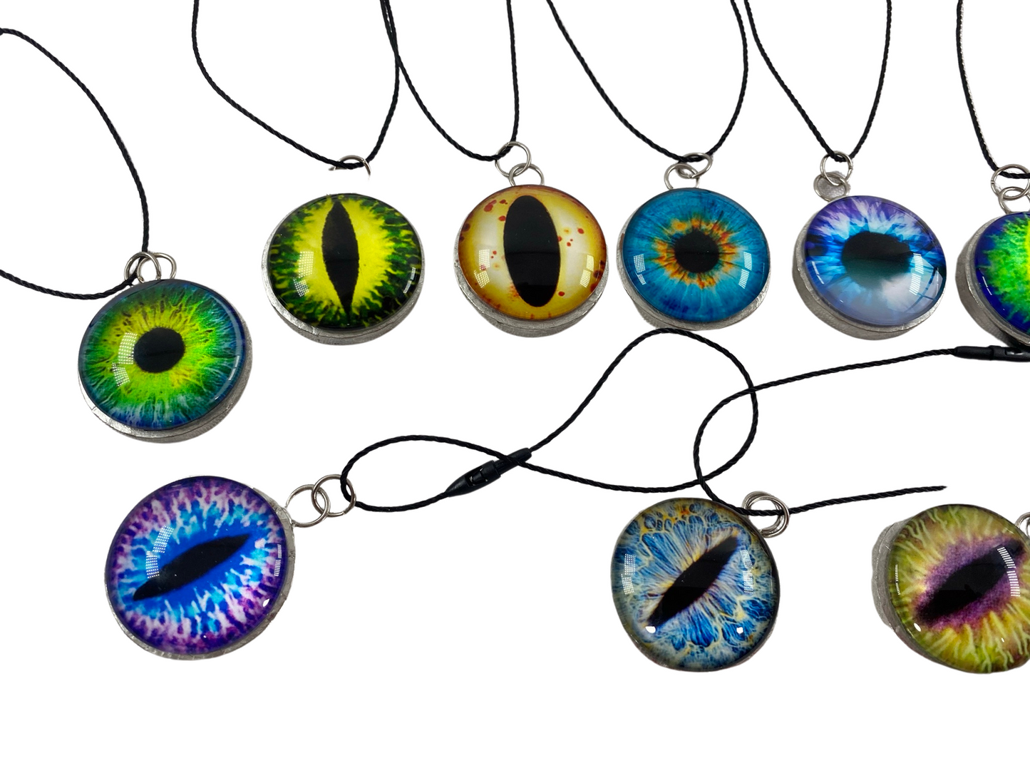 AGD Halloween Decor - Cat Dragon Glass Eyeball Mirror Ornaments 10pc Set